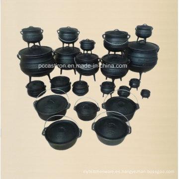Vasos Potjie de hierro fundido de tamaño completo / Caldera